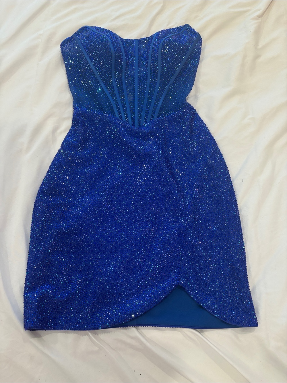 Strapless Royal Blue Sequin Corset Prom/hoco Dress